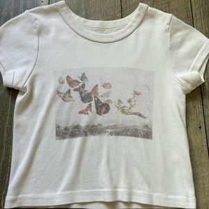 John galt/brandy Melville baby tee with butterfly detail